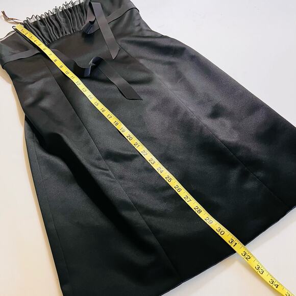 Monique Lhuillier Strapless Satin Mesh Sheath Dress Size 8 Black - Picture 8 of 9